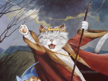Cat Painting - cat king Susan Herbert